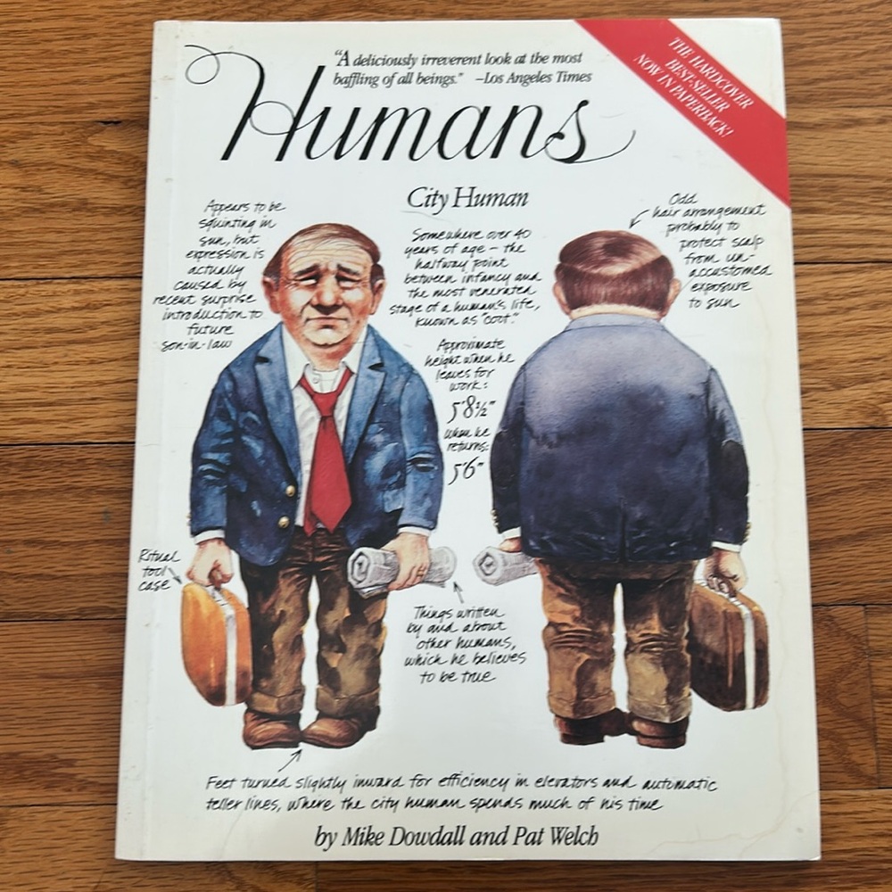 Humans cartoon book circa 1983. Paper back